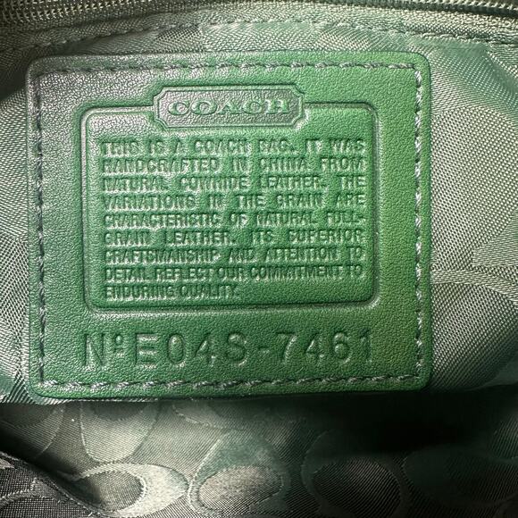 Coach Vintage Y2K Leather Green Hampton Baguette Shoulder Bag - Picture 7 of 7